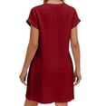 thumbnail image 6 of LIaqionyy Women's T Shirt Dress Short Sleeve Summer Casual Button down Crew Neck Sundresses Mini Dresses, 6 of 7