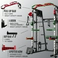 thumbnail image 5 of Mikolo Smith Machine, 2200 lbs Power Rack Cage with Cable Crossover, Weight Bar, 360° Landmine, Barbell Holders and Other Attachments, Total Body Strength Training Cage, 5 of 10