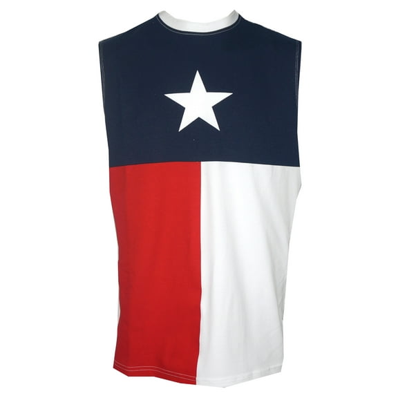 Texas Flag Men's Sleeveless T-Shirt White S