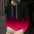 thumbnail image 3 of ZCFZJW Mens Fuzzy Hoodies Casual Tie Dye Gradient Color Print Long Sleeve Drawstring Hooded Pullover Sweatshirts Trendy Cozy Sherpa Fleece Warm Outwear Tops with Pockets Hot Pink XL, 3 of 6