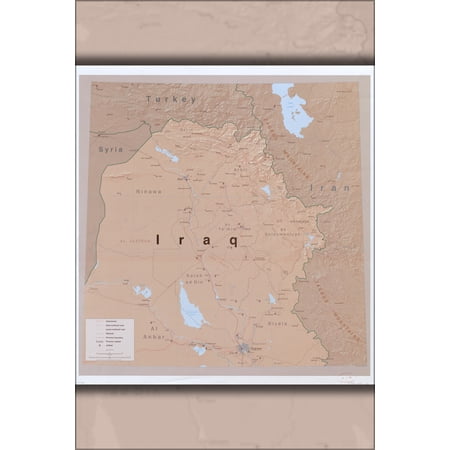 24"x36" Gallery Poster, cia map of iraq 2001