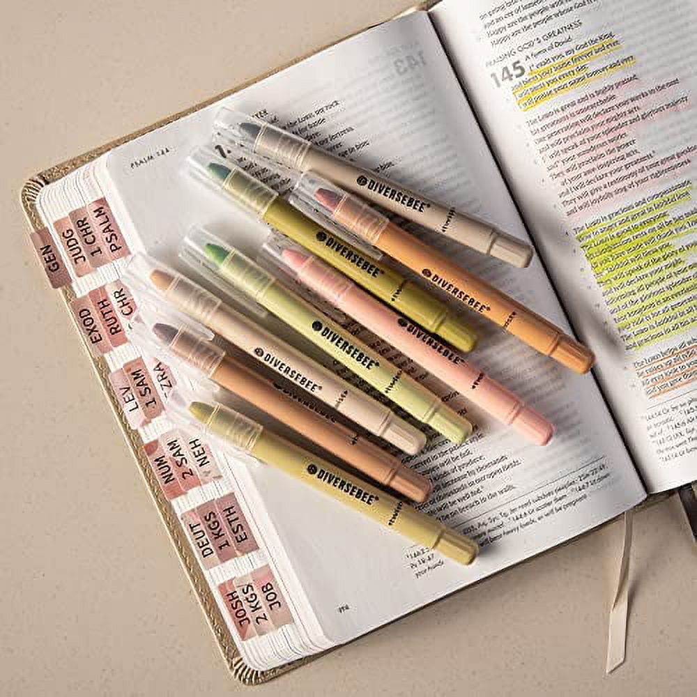 DIVERSEBEE RNAB0BXF7L52R diversebee bible highlighters and pens no bleed, 8  pack assorted colors gel highlighters set, bible markers no bleed through