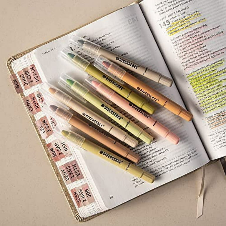 DiverseBee Bible Highlighters and Pens No Bleed, 8 Pack Assorted Colors Gel  Highlighters Set, Bible Markers No Bleed Through, Cute Bible Study