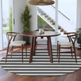 thumbnail image 4 of 6ft Round Rug, Boho Black Stripe Non-Skid Rubber Backing Large Area Rugs - Living Room Bedroom Home Office, Abstract Geometric White Minimalist Indoor Floor Mat Carpets Washable Rug, 4 of 9