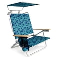 thumbnail image 1 of Bliss Hammocks Folding Beach Chair, Backpack Recliner with Canopy, Blue Flower, 1 of 13