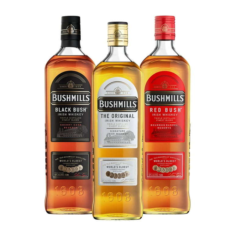 Bushmills Black Bush Irish Whiskey, 750 ml Glass Bottle, 40% ABV