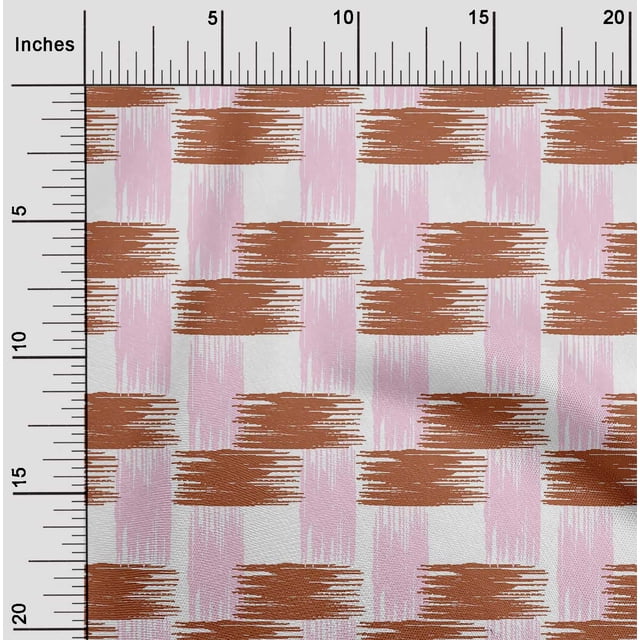 oneOone Polyester Lycra Fabric Brush Stroke Ikat Print Sewing Fabric BTY 56 Inch Wide