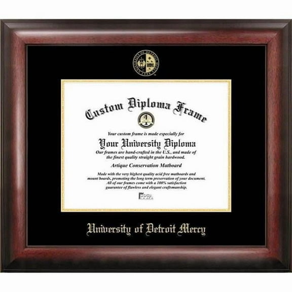 Campus Images MI985GED-1185 11 x 8.5 in. University of Detroit Mercy Gold Embossed Diploma Frame - Satin Mahogany