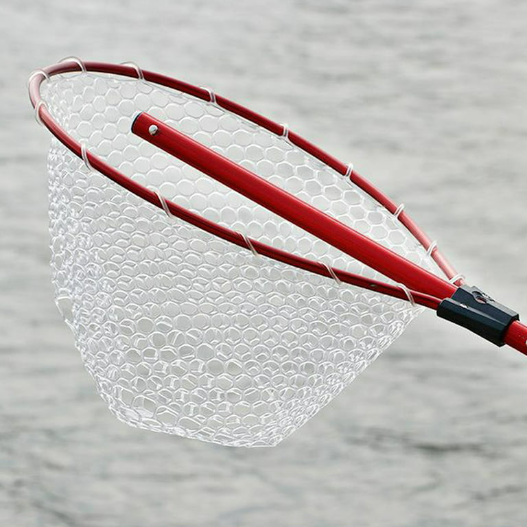 SPRING PARK Fishing Net Collapsible Fish Landing Net with Extendable Handle  PVC Fishing Net Safe Fish Net Durable Telescopic Dip Net for Fishing