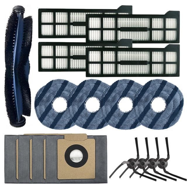 Main Side Brushes Filter Mop Cloth Dust Bag Kit for Eufy X10 Pro for Omni Vacuum B