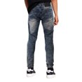 thumbnail image 2 of Men's Muscle Fit Distressed Moto Quilt Zipper Super Skinny Stretch Denim Jeans (MTD-80-VN/SS-Vintage Blue, 30x30), 2 of 3