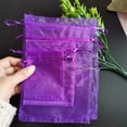 thumbnail image 2 of Bolsa de Organza para regalo de boda, embalaje de joyería con cordón de tul, 25 o 50 unidades, 2 of 4