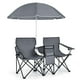 thumbnail image 1 of Costway Silla de Camping con Sombrilla Portátil y Plegable Doble Silla Taburete Tejido Oxford Mini Mesa Posavasos para Exterior Picnic Patio, 1 of 7
