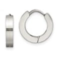 thumbnail image 3 of Auriga Fine Jewelry Stainless Steel Brushed and Polished 3mm Hinged Hoop Earrings for Women, 3 of 7
