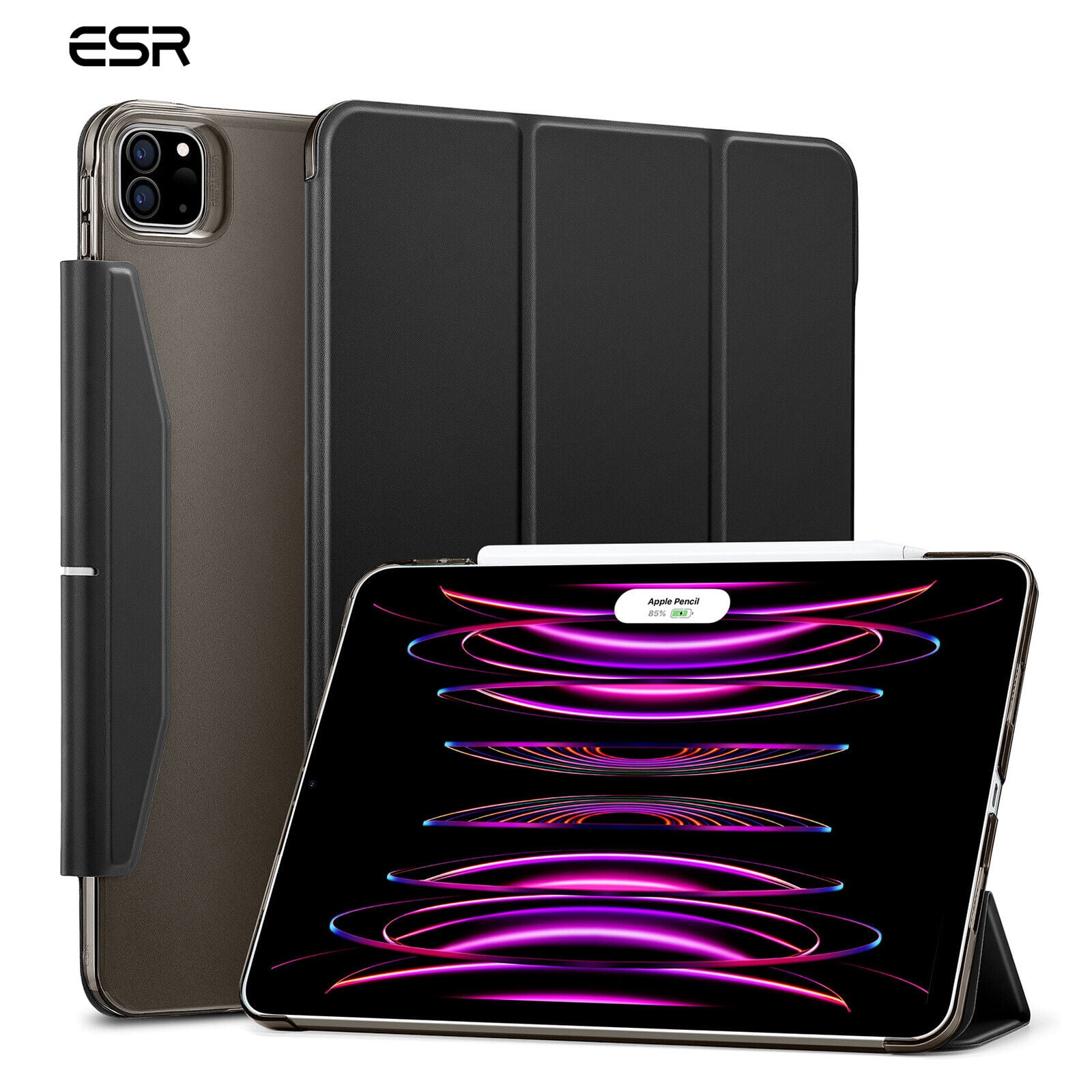 グリーン・ホワイト系 完成品♪ ESR Classic Hybrid Back Case Compatible with iPad Pro 12.9  (2021)+ESR Trifold Case Compatible with iPad Pro 12.9 Inch 2021(並行輸入品) 