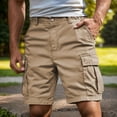 thumbnail image 2 of GrmtClth Mens Cargo Shorts Lightweight Casual Hiking Shorts Big and Tall Running Shorts Summer Work Shorts with Pockets Khaki M, 2 of 5