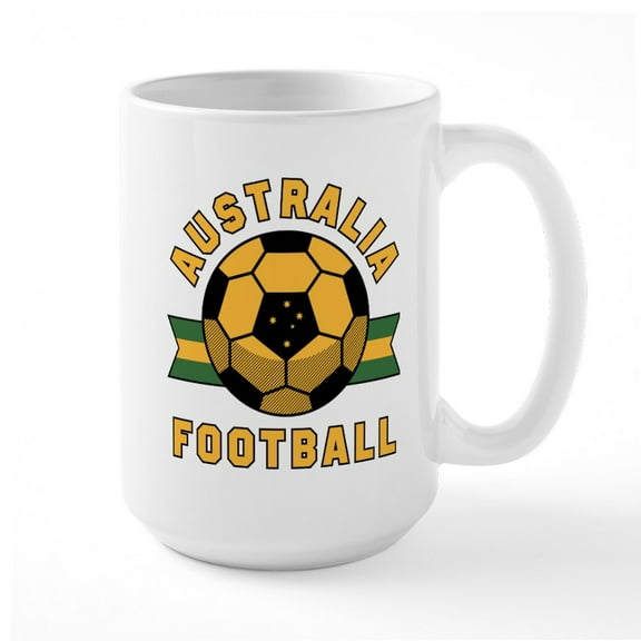 CafePress - Australia Football Mugs - 15 oz Ceramic Large White Novelty Mug