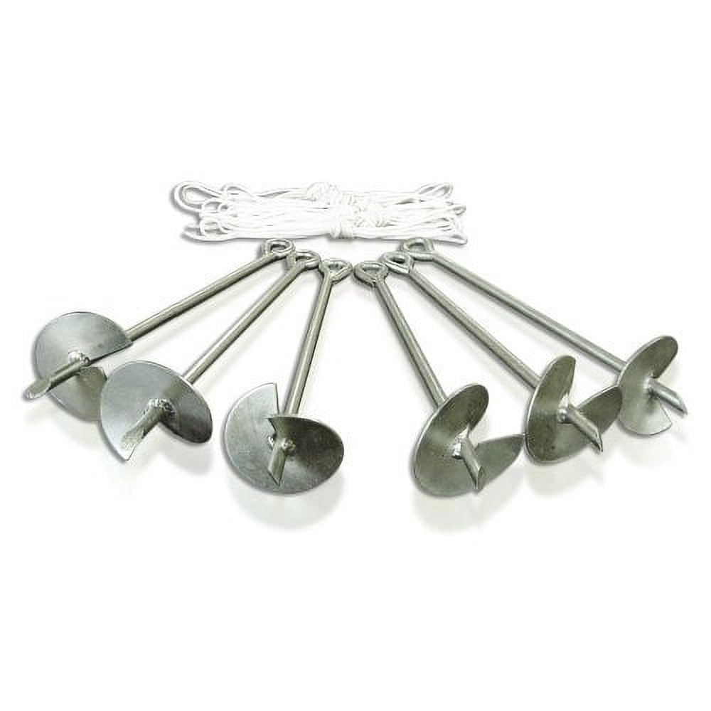 Caravan Canopy Domain Carport Anchor System Accessory, Set of 6 Metallic Anchors