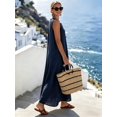 thumbnail image 2 of Blue Dress Black Trim Casual Summer Vacation, 2 of 8