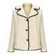 thumbnail image 1 of HongQid Womens Wool Coats Embroidered Edge Notched Collar Open Front Mid Long Trench Coat, 1 of 4