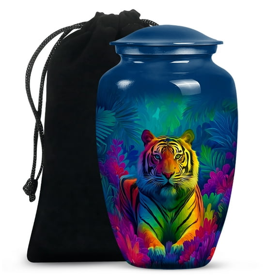 Tiger Memorial Decorative Urn For Human Ashes, Funeral Urns For Ashes For Male & Female, Large Cremation Urns For Ashes Women, Urn For Ashes Adult Male (Size-10inch)