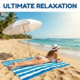 thumbnail image 2 of Unique Bargains Striped Lightweight Quick Dry Absorbent Beach Towel Blue 63" x 31", 2 of 7