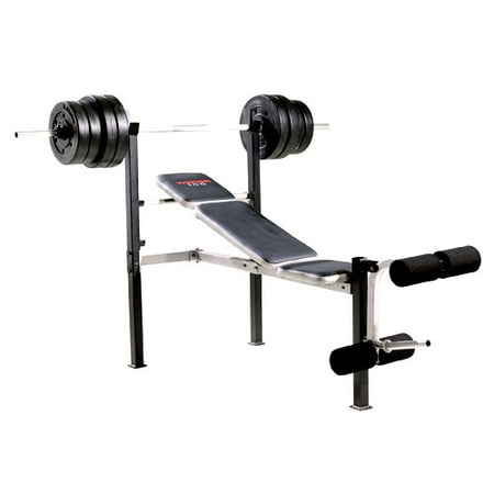 Weider 155 Bench with 100 lb. Vinyl Weight Set