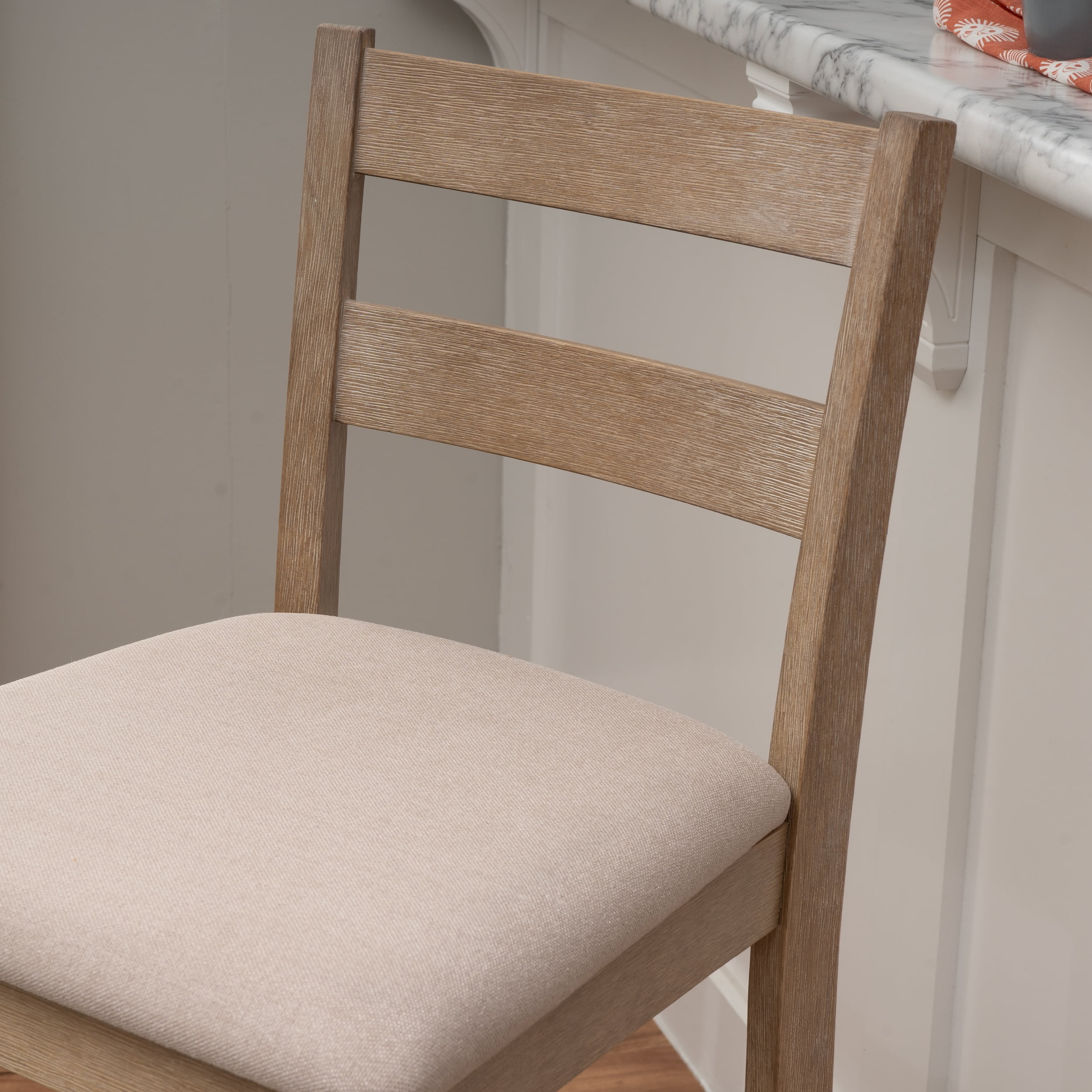 Linon Sorenson 31" Indoor Soho Bar Stool, Graywash/Beige