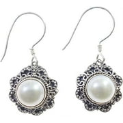 Natural Pearl Gemstone 925 Sterling Silver Unique Filigree Designer Ethnic Tribal Modern Drop Dangle Fashion Earring for Women By Artisans, for Gift Party Handmade Jewelry