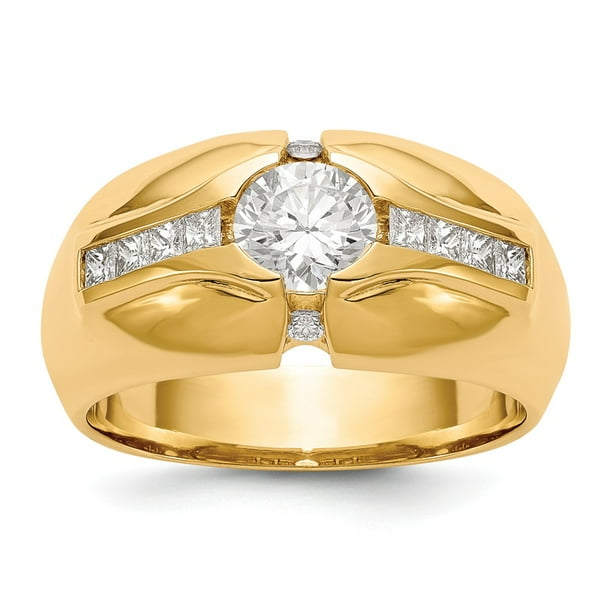 AA Jewels Solid 14k Yellow Gold Engagement Men's Semi Mount Wedding