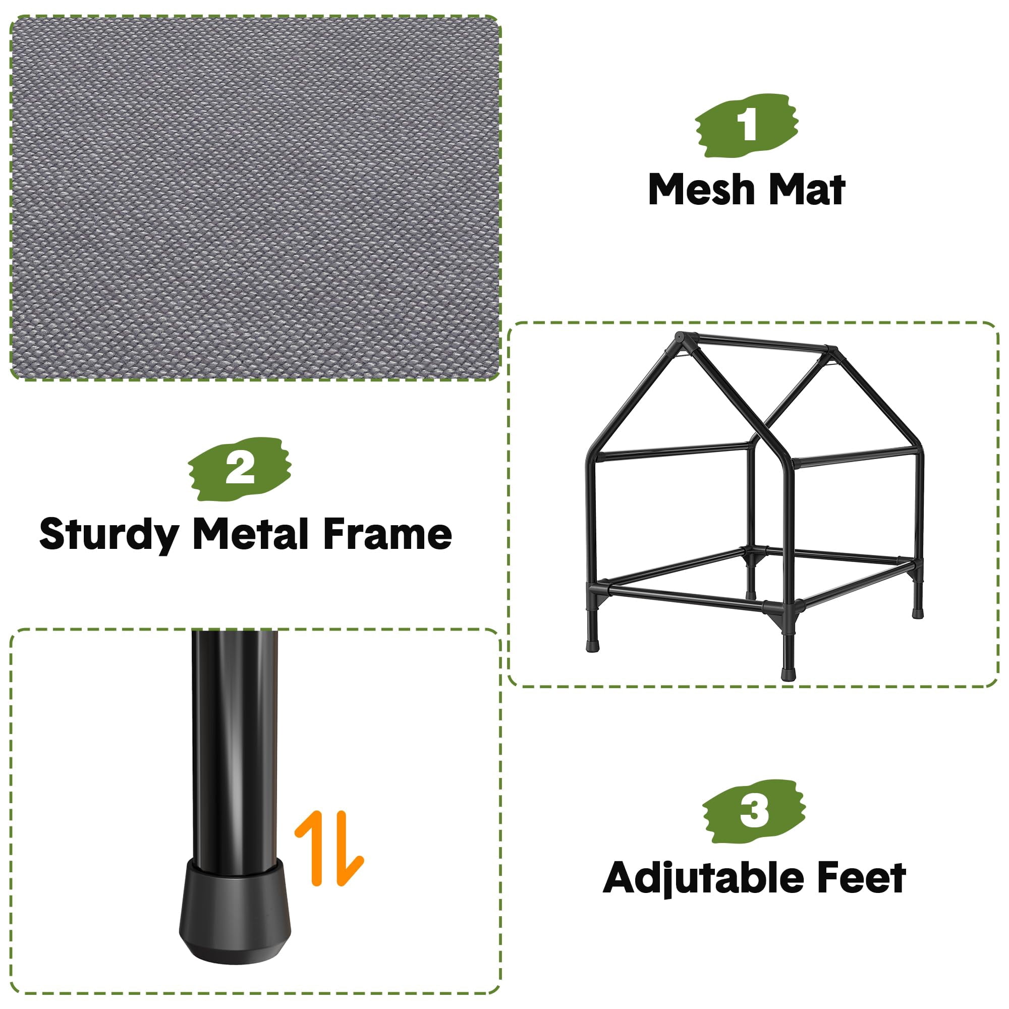 38" Dog House with Canopy for Outdoor Indoor, Weatherproof Pet Bed with UV Protection Sunshade & 2 Top Windows for Medium Dogs, Grey