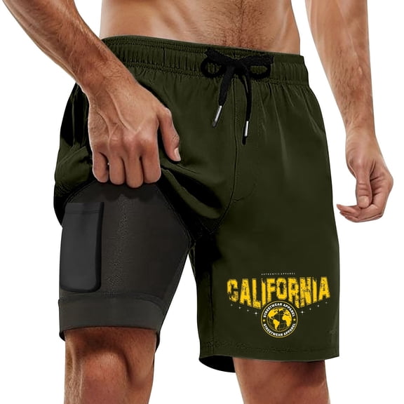 Kcolen Mens Swim Trunks 9 Inch Inseam High Elastic Waist Stretch Men Swim Shorts Comfy Swimsuit Men with Compression Liner Summer Beach Men Swim Brief