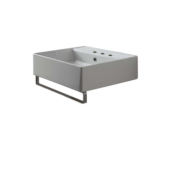 scarabeo by nameeks teorema ceramic 16'' wall mount bathroom sink with overflow