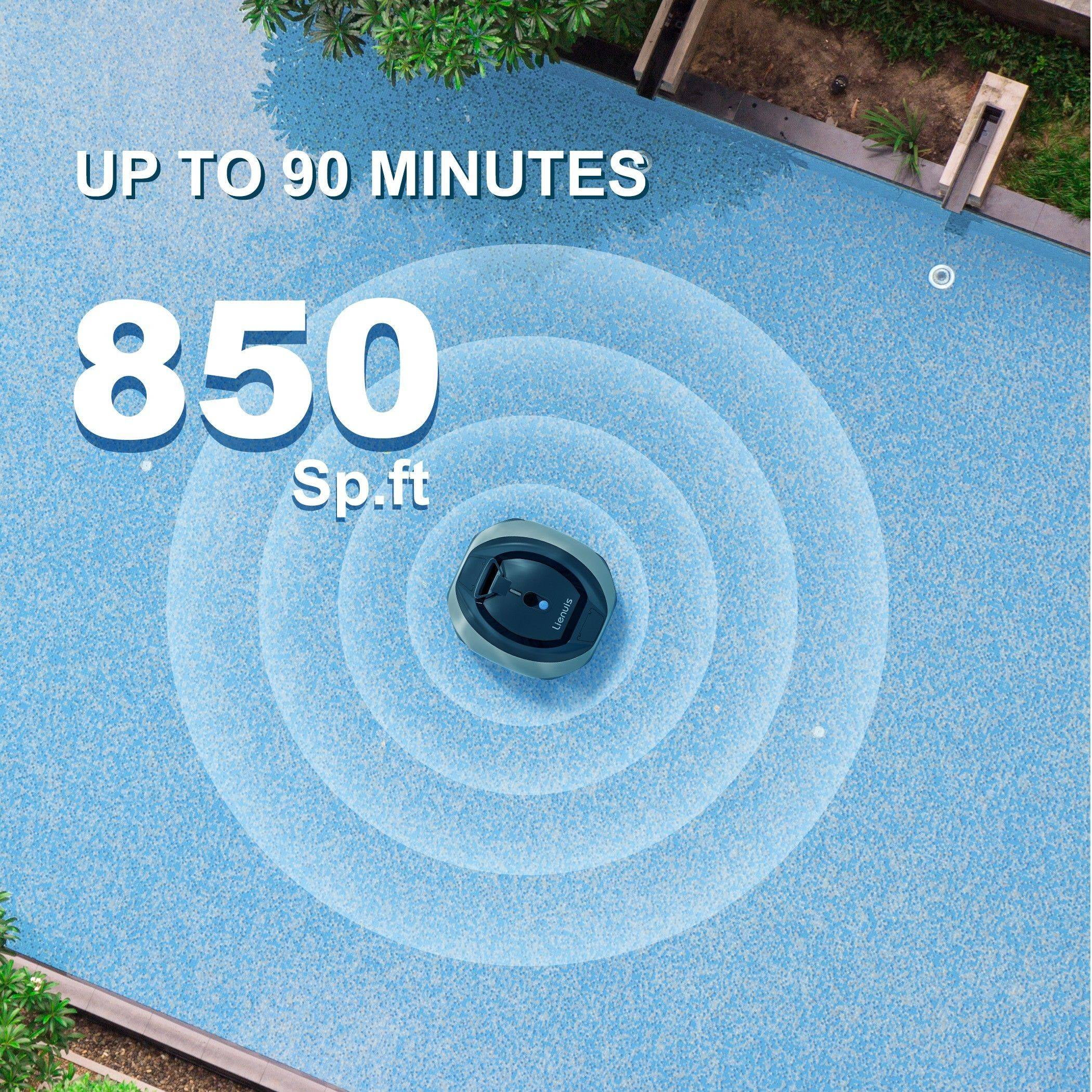 Robotic Pool Cleaner, Pool Vacuum For Above Ground Pool, Cordless Pool Vacuum Robot With Dirt-Lock Tech