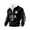 Black, variant on Mens Quarter Zip Pullover Sweatshirt USA Letter Print Long Sleeve Fleece Lined Stand Collar Top Casual Athletic Outerwear Black L