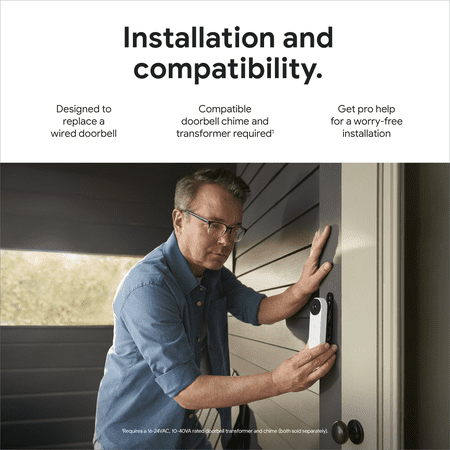 Google Nest Doorbell (Wired, 2nd gen) - Video Doorbell Camera - Doorbell Security Camera - Ivy