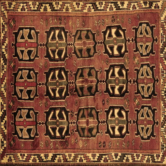 Ahgly Company Indoor Square Persian Brown Traditional Area Rugs, 6' Square