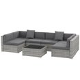 thumbnail image 1 of 7-Piece Grey Wicker Patio Furniture Set with Coffee Table - Outdoor Sectional Sofa for Living Room, Deck & Garden - Durable PE Rattan Design, 1 of 7