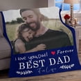 thumbnail image 5 of Dad Gifts Blanket Custom Blanket with Photos Text Personalized Best Dad Ever Pictures Collage Throw Blanket Customized Father's Day Birthday Gifts for Dad Father Papa, 5 of 6