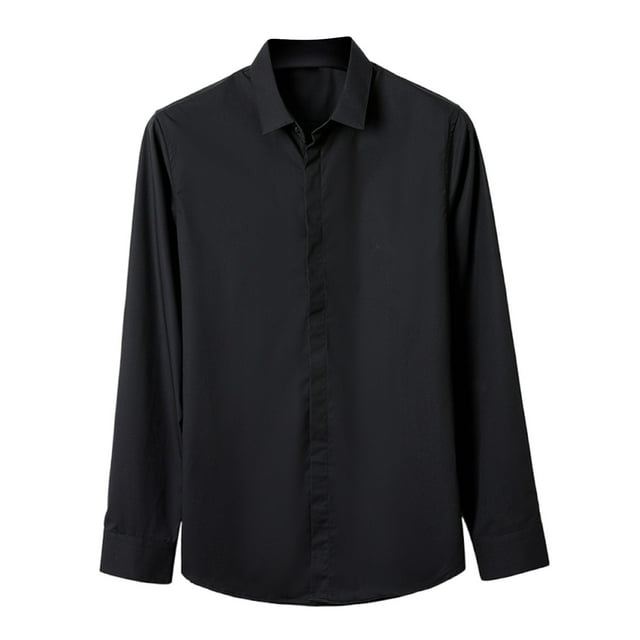 pstuiky camisas de manga larga para hombre, Camisa vaquera informal de manga larga con cuello abatible y bolsillo abotonado para hombre camisetas de hombre l