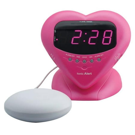 Sweetheart Vibrating Alarm Clock, Metallic Pink
