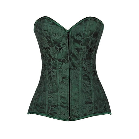 

Lavish Dark Green Lace Overbust Corset w/Zipper