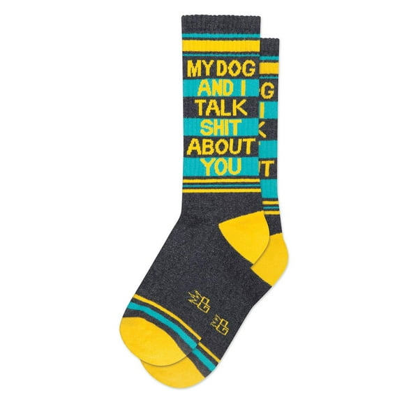 My Dog and I Talk Sh-t About You, Gumball Poodle Novelty Gift Socks for Men, Women and Teens, Unisex Crew Socks ( Made in the USA )