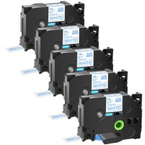 GREENCYCLE 5PK Compatible for Brother P-touch Blue on White 18mm 8m TZ TZE TZe-243 TZ-243 TZe243 TZ243 Laminated Label Tape