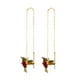 thumbnail image 2 of Pendientes largos con colgante de colibrí de circonitas y alas extendidas para mujer, 2 of 2