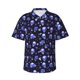 thumbnail image 1 of Fotbe Skull flower leaf purple Camisa Hawaiana para Hombre Unisex – Camisa Casual de Verano con Botones de Manga Corta de Algodón y Lino,Large, 1 of 7