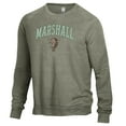 thumbnail image 2 of Men's Alternative Apparel Heathered Green Marshall Thundering Herd The Champ Raglan Pullover Sweatshirt, 2 of 3