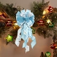 thumbnail image 4 of Luoshdecor Extra Large Christmas Bows,Decorative Winter Xmas Tree Toppers Bow with Streamer for Front Door Indoor Wall Decoration Supplies Ornament 34x11in, 4 of 6