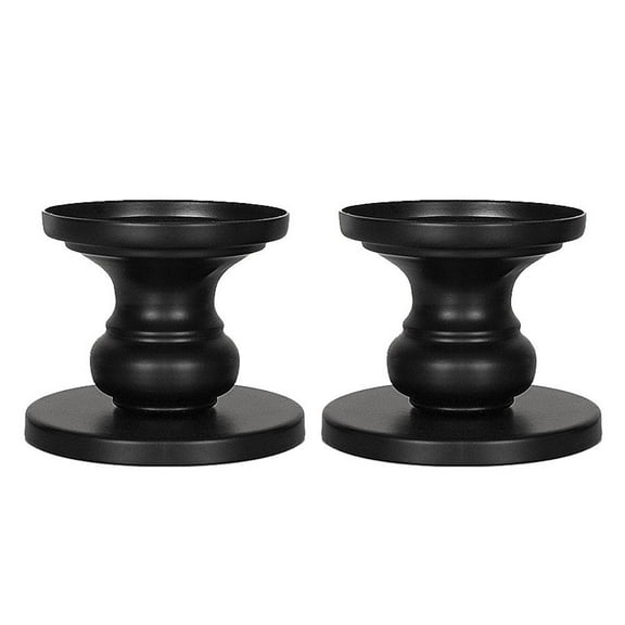 Metal Candle Cup Tray, Black, Circular Design, Decorative & Multifunctional