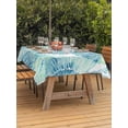 thumbnail image 3 of Outdoor Tablecloth with Umbrella Hole for Patio/Picnic/Party/Camping, Blue Conch Waterproof Table Cloth Rectangle Table Cover Washable, Coastal Summer Beach Coral (60"x 120"), 3 of 9